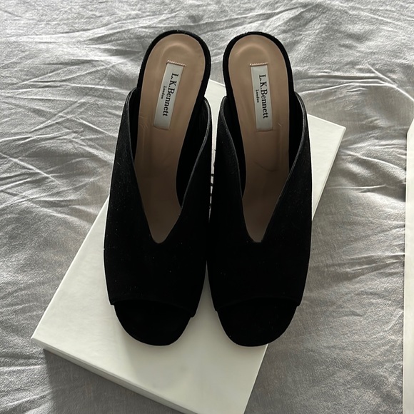 L.K. Bennett Carmela Block Heel Mules - Picture 3 of 8